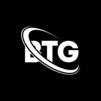 logotipo btg. carta btg. design de logotipo de letra btg. iniciais btg logotipo ligado com círculo e logotipo monograma em maiúsculas. tipografia btg para marca de tecnologia, negócios e imóveis. vetor