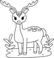 página para colorir alfabetos animal desenho animado veado vetor