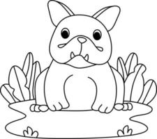 página para colorir alfabetos animal cartoon bulldog vetor