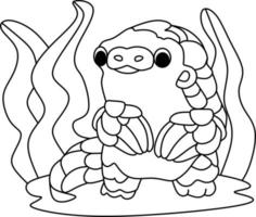 página para colorir alfabetos animal desenhos animados pangolim vetor
