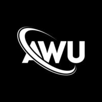 oi logotipo. ai carta. design de logotipo de carta awu. iniciais awu logotipo ligado com círculo e logotipo monograma maiúsculo. tipografia awu para marca de tecnologia, negócios e imóveis. vetor