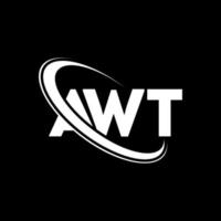 logotipo aw. aw carta. design de logotipo de carta awt. iniciais awt logotipo ligado com círculo e logotipo monograma maiúsculo. tipografia awt para marca de tecnologia, negócios e imóveis. vetor