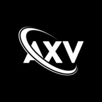 logotipo axv. carta axv. design de logotipo de letra axv. iniciais axv logotipo ligado com círculo e logotipo monograma maiúsculo. tipografia axv para marca de tecnologia, negócios e imóveis. vetor