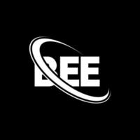 logotipo da abelha. carta de abelha. design de logotipo de carta de abelha. iniciais do logotipo da abelha ligado ao logotipo do monograma em letras maiúsculas e círculo. tipografia de abelha para tecnologia, negócios e marca imobiliária. vetor