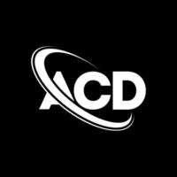 logotipo ac. carta ac. design de logotipo de carta acd. iniciais acd logotipo ligado com círculo e logotipo monograma maiúsculo. tipografia acd para marca de tecnologia, negócios e imóveis. vetor