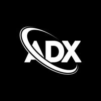 logotipo adx. letra adx. design de logotipo de letra adx. iniciais adx logotipo ligado com círculo e logotipo monograma maiúsculo. tipografia adx para marca de tecnologia, negócios e imóveis. vetor