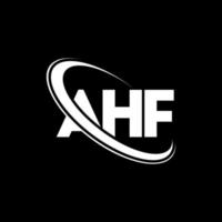logotipo aff. carta aff. design de logotipo de carta ahf. iniciais ahf logotipo ligado com círculo e logotipo monograma maiúsculo. ahf tipografia para tecnologia, negócios e marca imobiliária. vetor