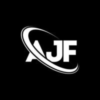 logo ajf. carta af. design de logotipo de carta ajf. iniciais ajf logotipo ligado com círculo e logotipo monograma maiúsculo. tipografia ajf para marca de tecnologia, negócios e imóveis. vetor