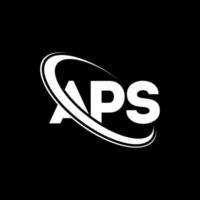 logotipo aps. carta aps. design de logotipo de carta aps. iniciais aps logotipo ligado com círculo e logotipo monograma maiúsculo. tipografia aps para marca de tecnologia, negócios e imóveis. vetor