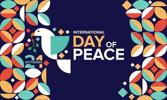 dia internacional da paz. cartaz de forma geométrica, fundo, ilustração vetorial de capa de livro vetor