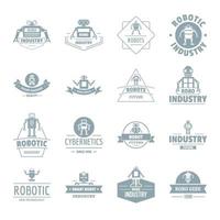 conjunto de ícones do logotipo do robô, estilo simples vetor