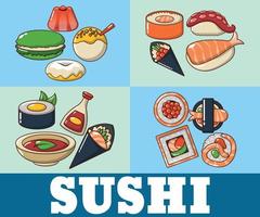 banner de conceito de sushi, estilo cartoon vetor
