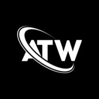 logotipo aw. aw carta. design de logotipo de carta atw. iniciais atw logotipo ligado com círculo e logotipo monograma maiúsculo. aw tipografia para marca de tecnologia, negócios e imóveis. vetor