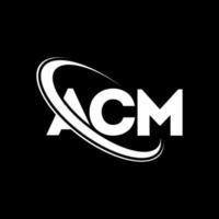 logotipo acm. carta acm. design de logotipo de carta acm. iniciais acm logotipo ligado com círculo e logotipo monograma maiúsculo. tipografia acm para marca de tecnologia, negócios e imóveis. vetor