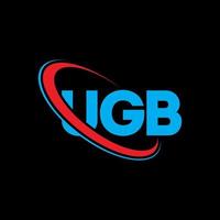 logo ugb. carta ugb. design de logotipo de carta ugb. iniciais ugb logotipo ligado com círculo e logotipo monograma maiúsculo. tipografia ugb para marca de tecnologia, negócios e imóveis. vetor