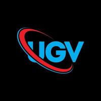 logotipo da uv. carta uv. design de logotipo de carta ugv. iniciais ugv logotipo ligado com círculo e logotipo monograma maiúsculo. tipografia ugv para marca de tecnologia, negócios e imóveis. vetor