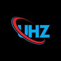 logotipo uh. letra uh. design de logotipo de letra uhz. iniciais uhz logotipo ligado com círculo e logotipo monograma maiúsculo. tipografia uhz para tecnologia, negócios e marca imobiliária. vetor