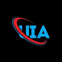 logotipo da ui. carta uia. design de logotipo de letra uia. iniciais uia logotipo ligado com círculo e logotipo monograma maiúsculo. tipografia uia para marca de tecnologia, negócios e imóveis. vetor