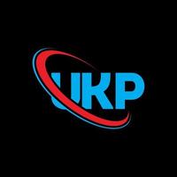 logotipo uk. carta uk. design de logotipo de carta ukp. iniciais ukp logotipo ligado com círculo e logotipo monograma maiúsculo. tipografia ukp para marca de tecnologia, negócios e imóveis. vetor