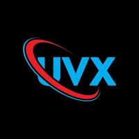 logotipo uvx. letra uvx. design de logotipo de letra uvx. iniciais uvx logotipo ligado com círculo e logotipo monograma maiúsculo. tipografia uvx para marca de tecnologia, negócios e imóveis. vetor