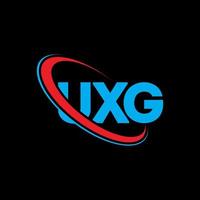 logotipo ux. carta ux. design de logotipo de letra uxg. iniciais uxg logotipo ligado com círculo e logotipo monograma maiúsculo. tipografia uxg para marca de tecnologia, negócios e imóveis. vetor