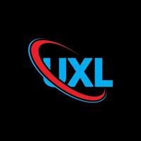 logotipo ux. letra ux. design de logotipo de letra uxl. iniciais uxl logotipo ligado com círculo e logotipo monograma maiúsculo. uxl tipografia para tecnologia, negócios e marca imobiliária. vetor