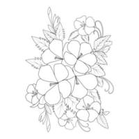ilustração de flor allamanda com design de arte de linha criativa para imprimir página para colorir vetor
