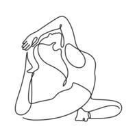 mulher em pose de ioga equilibrando vetor