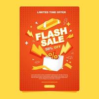 cartaz de promoção de venda flash vetor