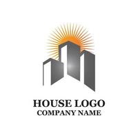 logotipo de vetor de ícone de casa urbana simples