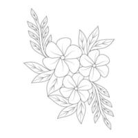 design de página para colorir flor de elemento de modelo de impressão de desenho de flor vetor