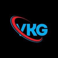 logotipo vkg. carta vkg. design de logotipo de carta vkg. iniciais vkg logotipo ligado com círculo e logotipo monograma em maiúsculas. tipografia vkg para marca de tecnologia, negócios e imóveis. vetor