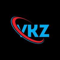 logotipo vkz. carta vkz. design de logotipo de carta vkz. iniciais vkz logotipo vinculado com círculo e logotipo monograma em maiúsculas. tipografia vkz para tecnologia, negócios e marca imobiliária. vetor