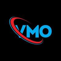 logotipo vmo. carta vmo. design de logotipo de carta vmo. iniciais vmo logotipo vinculado com círculo e logotipo monograma em maiúsculas. tipografia vmo para marca de tecnologia, negócios e imóveis. vetor