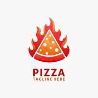 design de logotipo de pizza quente vetor