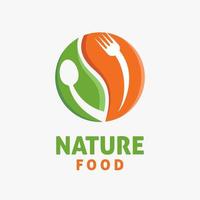 design de logotipo de comida natural vetor