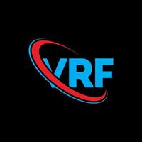 logotipo vrf. carta vrf. design de logotipo de carta vrf. iniciais vrf logotipo ligado com círculo e logotipo monograma maiúsculo. tipografia vrf para marca de tecnologia, negócios e imóveis. vetor