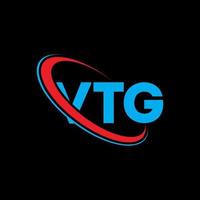 logotipo vtg. carta vtg. design de logotipo de letra vtg. iniciais vtg logotipo ligado com círculo e logotipo monograma em maiúsculas. tipografia vtg para tecnologia, negócios e marca imobiliária. vetor