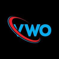 logotipo vwo. vô carta. design de logotipo de letra vwo. iniciais vwo logotipo ligado com círculo e logotipo monograma maiúsculo. tipografia vwo para marca de tecnologia, negócios e imóveis. vetor