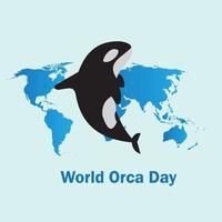vetor do dia mundial da orca. bom para o dia mundial da orca. design simples e elegante