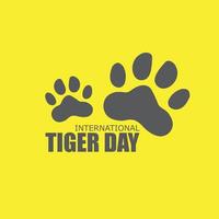 vetor de dia internacional do tigre. projeto simples e elegante