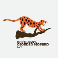 vetor de dia internacional do leopardo nublado. bom para o dia internacional do leopardo nublado. design simples e elegante