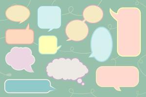 conjunto de cores pastel de bolha de caixa de texto de fala vetor