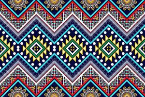 design de padrão sem emenda étnico ikat. tecido asteca tapete mandala ornamentos têxteis decorações papel de parede. motivo tribal boho peru nativo vetor de bordado tradicional