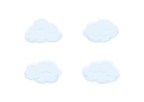 conjunto de vetor de nuvem de desenho de bolha isolado no fundo branco