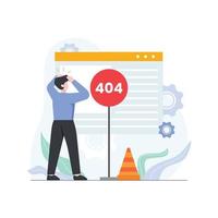 erro 404 não encontrado ilustração do conceito vetor