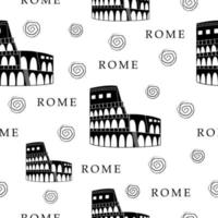Roma, padrão monocromático sem costura vetor