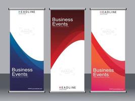 banner de negócios roll up set, modelo de banner standee. vetor