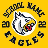 vetor de design de logotipo de mascote de águia com estilo de conceito de ilustração moderna para impressão de crachá, emblema e camiseta.