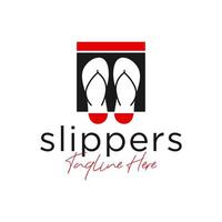 design de logotipo de ilustração de indústria de vendas de flip flop vetor